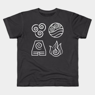 Avatar: The Last Airbender, Four Elements - Outline Kids T-Shirt